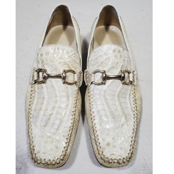 Belvedere Italo 1010 Crocodile & Lizard Leather Horsebit Loafers w/ Box | 8.5M - Picture 2 of 16